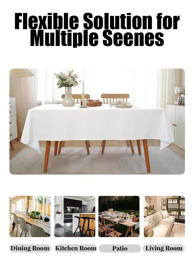 مفرش طاولة بنسيج جلد الخروف مقاس 140*200 سم، مقاوم للماء والطي، ومغلف طاولة مطهر ومقاوم للدهون للمطاعم - Image 4